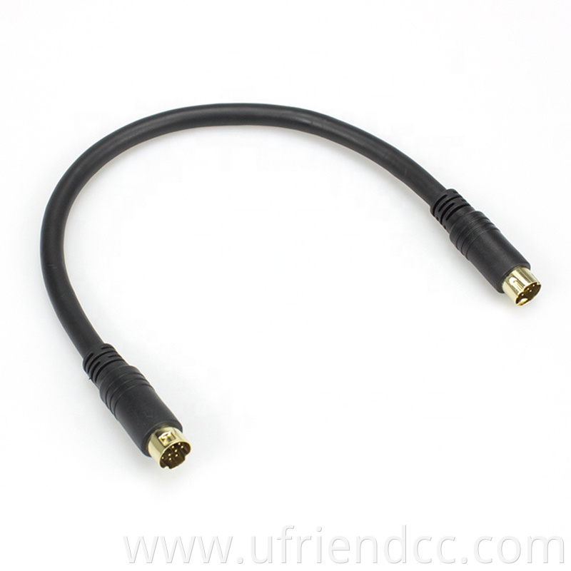 OEM Factory High Quality Shield Gold Plated Male to Male Female 9 pin mini din cable